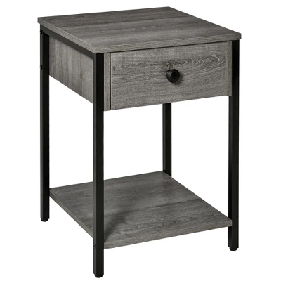 HOMCOM Industrial End Table With Storage Shelf, Accent Side Table With Drawer For Living Room, Or Bedroom 8 HOMCOM Industrial End Table With Storage Shelf, Accent Side Table With Drawer For Living Room, Or Bedroom - Image 6