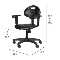16"-21" Adjustable Height Polyurethane Task Office Chair With Arms Black- Hampden Furnishings 30 16"-21" Adjustable Height Polyurethane Task Office Chair With Arms Black- Hampden Furnishings -HOMCOM Sales Store GUEST e89aef1f 0ee2 458f b482 991f2dd7d694