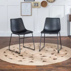 Set Of 2 Laslo Modern Upholstered Faux Leather Dining Chairs - Saracina Home -HOMCOM Sales Store GUEST e921ecff 5d1c 46bf 8a40 c3330f7f710d