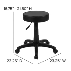 Flash Furniture Black Adjustable Doctors Stool On Wheels With Ergonomic Molded Seat -HOMCOM Sales Store GUEST e9e7ca19 a80f 40b4 9ff5 c0dccb2d79f0