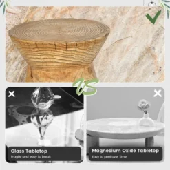 Costway 17'' Concrete Accent Side Table Hourglass Wood-like End Table Plant Stand Stool -HOMCOM Sales Store GUEST ea8d5fb5 a698 4070 8461 c25aac320500