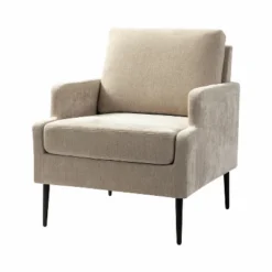 Leandes Mid-century Armchair With Tapered Metal Legs For Living Room And Bedroom | KARAT HOME -HOMCOM Sales Store GUEST ebce516d 8c3b 410c a0ea bd89fab3e3c1