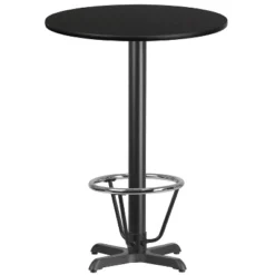 Emma And Oliver 30" Round Laminate Bar Table With 22"x22" Foot Ring Base -HOMCOM Sales Store GUEST ebe79bdb 7e44 48aa 90a8 8af10a6684cb
