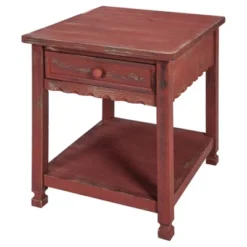 Rustic Cottage End Table - Rustic Antique Finish - Alaterre -HOMCOM Sales Store GUEST ec42a602 b25d 418b 95a0 16b60c9fa4c2