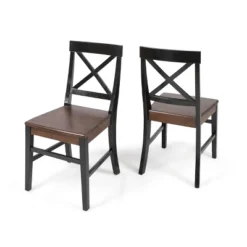 Set Of 2 Roshan Farmhouse Acacia Dining Chair - Christopher Knight Home -HOMCOM Sales Store GUEST ecaa096f 8405 4ef8 994b aa8ad0d1ce31