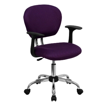 Emma And Oliver Mid-Back Mesh Padded Swivel Task Office Chair With Chrome Base And Arms 7 Emma And Oliver Mid-Back Mesh Padded Swivel Task Office Chair With Chrome Base And Arms - Image 5