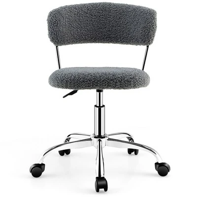Costway Computer Desk Chair Adjustable Faux Fur Office Chair Swivel Vanity Chair 10 Costway Computer Desk Chair Adjustable Faux Fur Office Chair Swivel Vanity Chair - Image 8