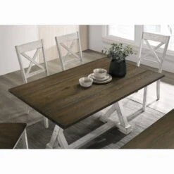 59" Calton Farmhouse Flip Down Top Dining Table Chestnut - HOMES: Inside + Out -HOMCOM Sales Store GUEST ede7b14f ac31 4914 9b52 882baf45d108