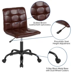 Flash Furniture Sorrento Home And Office Armless Task Office Chair With Tufted Back/Seat -HOMCOM Sales Store GUEST ee54d747 8c23 413f 8acc 9856ec6fe4ef