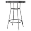 Summit Pub Table Bar Height Wood/Black/Bright Chrome - Winsome