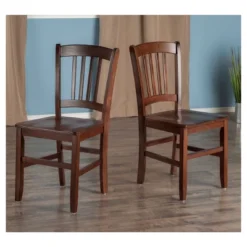 Set Of 2 Madison Slat Back Chairs Walnut - Winsome -HOMCOM Sales Store GUEST eef48275 f41a 4b61 96c2 03feacfeb88f