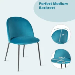 Tangkula Dining Chair Set Of 2 Upholstered Velvet Chair Set W/ Metal Base For Living Room -HOMCOM Sales Store GUEST ef3c6167 221c 4aa1 8654 8684777b144f