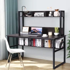 Costway Computer Desk With Hutch Bookshelf Study Wrting Desk Space Saving -HOMCOM Sales Store GUEST ef8f0397 3324 4150 a8fb 235f22193aa2