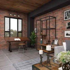 Industrial Teak Wood Console Table Brown - Olivia & May 29 Industrial Teak Wood Console Table Brown - Olivia & May -HOMCOM Sales Store GUEST f08dd683 3c5c 4825 a19f 88f4f65e5c3d