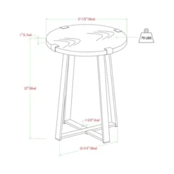 Set Of 2 Wrightson Urban Industrial Wrap Leg Round Side Tables Dark Walnut - Saracina Home -HOMCOM Sales Store GUEST f1c3ab22 5789 47d3 b099 7e2bf541135c