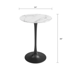 Kurv Counter Dining Table White Faux Marble/Black - Jamesdar -HOMCOM Sales Store GUEST f2083c8a 3c02 47cc 9c94 fc525f4134e6