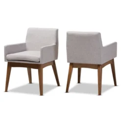 Set Of 2 Nexus Mid Century Modern Walnut Wood Fabric Upholstered Dining Armchair - Baxton Studio -HOMCOM Sales Store GUEST f22bdeda 32b2 48cf a3dd 87fe6d0061fb