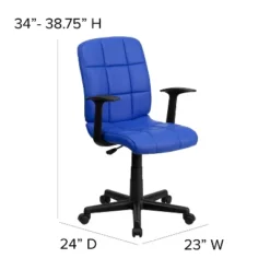 Emma And Oliver Mid-Back Quilted Vinyl Swivel Task Office Chair With Arms -HOMCOM Sales Store GUEST f29e8806 8c79 4827 8e93 1c716dbcce8a