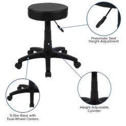 Flash Furniture Black Adjustable Doctors Stool On Wheels With Ergonomic Molded Seat -HOMCOM Sales Store GUEST f2f61cba 78e9 4278 9c4a 33ef2fefefb1