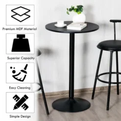 Costway 24" Round Pub Table Bistro Bar Height Cocktail Table W/Metal Base Indoor Black -HOMCOM Sales Store GUEST f3c363c7 4dcb 4a0b 87d0 21c06e27fb8b