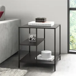 Black Bronze Side Table With Metal Shelves - Henn&Hart -HOMCOM Sales Store GUEST f4071645 0002 4ebb 82e5 4382c8d049c4