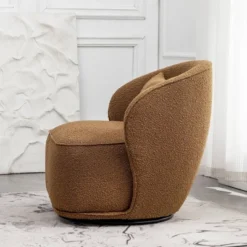 Boucle Upholstered Swivel Barrel Chair - Kinwell -HOMCOM Sales Store GUEST f45d9274 c66a 4549 b526 4b424c8510d2