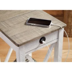 Adalane Side Table White/Gray - Signature Design By Ashley -HOMCOM Sales Store GUEST f4d35ce5 7195 4368 b283 689c8681649b