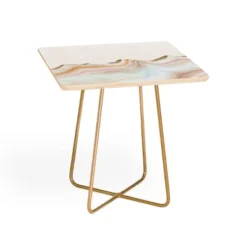 Marta Barragan Camarasa Marbling Mountains Side Table Gold - Deny Designs -HOMCOM Sales Store GUEST f5523fbf 1bc4 492c 9f42 be8215d45e16