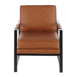 Franklin Armchair With Faux Leather Black/Camel Brown - LumiSource -HOMCOM Sales Store GUEST f5b6f9c9 9467 45c8 8385 e2c59145b4d4