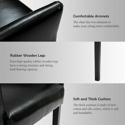 Costway Executive PU Leather Guest Chair Reception Side Arm Chair Upholstered 7 Costway Executive PU Leather Guest Chair Reception Side Arm Chair Upholstered - Image 5