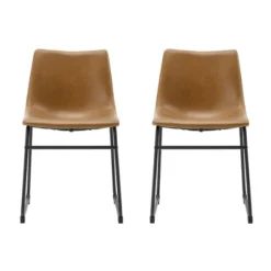 Set Of 2 Laslo Modern Upholstered Faux Leather Dining Chairs - Saracina Home -HOMCOM Sales Store GUEST f71e04f0 4a63 41f7 bc7e 688b506e4730