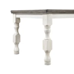 78" Cambrien Rustic Two-Tone Dining Table Antique White/Gray - HOMES: Inside + Out -HOMCOM Sales Store GUEST f9130da8 d787 4ca4 9a39 8d81adcde8e6