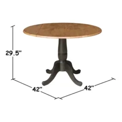 42" Nathaniel Round Dual Drop Leaf Dining Table Hickory/Washed Coal - International Concepts -HOMCOM Sales Store GUEST f990c6cc 4f4a 4c4e a827 a11ba71d61b6