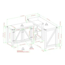 Farmhouse Rustic L Shaped Desk With Storage - Saracina Home -HOMCOM Sales Store GUEST fa005513 b6d6 42aa a114 0fa1d28fdef4