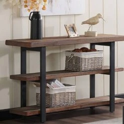 4pc 42" Pomona Living Room Set With Lift Top Coffee Table, Console Table And Two End Tables Rustic Natural - Bolton Furniture -HOMCOM Sales Store GUEST fa1808a6 9dc8 4801 9704 3d7427f64b03