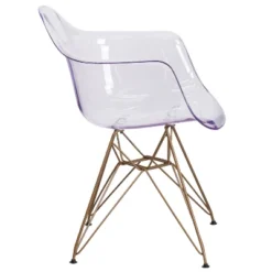 Emma And Oliver Transparent Side Chair With Arms And Gold Base -HOMCOM Sales Store GUEST fa7b2d85 1683 413f 84d1 788225c19c44