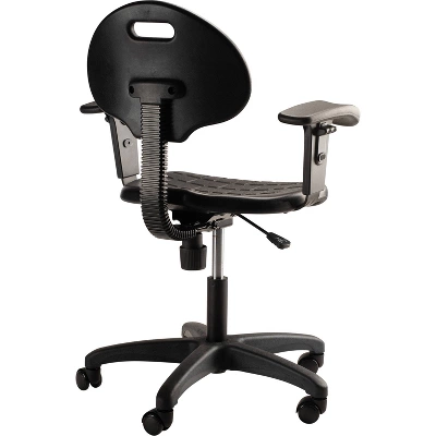 16"-21" Adjustable Height Polyurethane Task Office Chair With Arms Black- Hampden Furnishings 5 16"-21" Adjustable Height Polyurethane Task Office Chair With Arms Black- Hampden Furnishings - Image 3