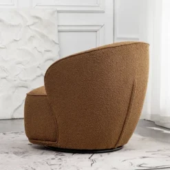 Boucle Upholstered Swivel Barrel Chair - Kinwell -HOMCOM Sales Store GUEST fb08bf76 05e6 4b53 ab96 93a1f89b190c