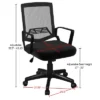Office Chair - Adjustable Height Computer Chair With Wheels, Square Tilting Mesh Back, Foam Seat, Arms, Swivels In 360-Degrees By Lavish Home (Black) -HOMCOM Sales Store GUEST fb397069 1543 4e2a 8189 39f6f4df1460