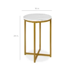 Best Choice Products 16in Faux Marble Modern Round Living Room Accent Side Table W/ Metal Frame 16 Best Choice Products 16in Faux Marble Modern Round Living Room Accent Side Table W/ Metal Frame -HOMCOM Sales Store GUEST fbd11835 106c 4aab 9b3e 94091a17bcdd