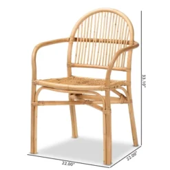 Tugera Rattan Dining Chair Natural/Brown - Bali & Pari -HOMCOM Sales Store GUEST fd51ed44 290c 4448 aa39 333f681a248d