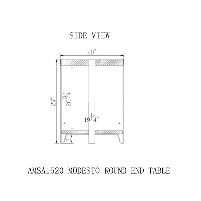 20" Modesto Diameter Round End Table Brown - Alaterre Furniture 5 20" Modesto Diameter Round End Table Brown - Alaterre Furniture - Image 3