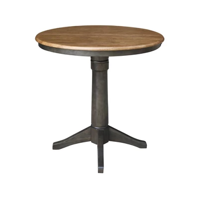 36" Justin Round Drop Leaf Dining Table Tan/Washed Coal - International Concepts 4 36" Justin Round Drop Leaf Dining Table Tan/Washed Coal - International Concepts - Image 2