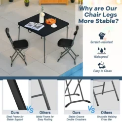 Costway 2-Pack Folding Chair With Metal Curved Feet Wide Seat & Ergonomic Backrest Black/White -HOMCOM Sales Store GUEST fe6ff83e 9305 4a20 b80b 1a6fafdcbf0a