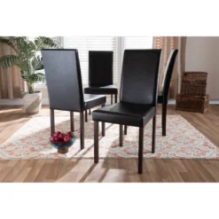 Set Of 4 Andrew Modern Dining Chairs Dark Brown - Baxton Studio -HOMCOM Sales Store GUEST fed748fc dcd9 4ec4 8c29 1a4411260701