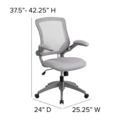 Emma And Oliver Mid-Back Gray Mesh Swivel Ergonomic Task Office Chair With Gray Frame -HOMCOM Sales Store GUEST ffe4d2cb f677 4c94 bac4 cbd9e2e74d75